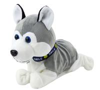 Chien en peluche interactif Husky à piles, qui bouge et émet des sons