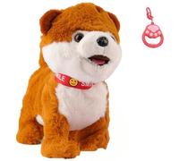 Chien en Peluche interactif - Laisse avec télécommande et Smart Touch, promenades/aboiements/Chants, Design Doux et Durable pour Le Plaisir et Les câlins des Enfants #B