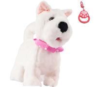 Chien en Peluche interactif - Laisse avec télécommande et Smart Touch, promenades/aboiements/Chants, Design Doux et Durable pour Le Plaisir et Les câlins des Enfants #D