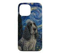 Chien épagneul Picard Van Gogh Nuit étoilée Coque pour iPhone 13 Pro Max