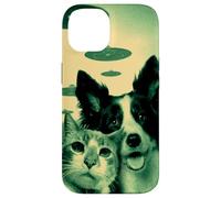 Chien et Chat Selfie Objet Volant Non Identifié UFOs Coque pour iPhone 14