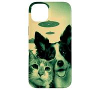 Chien et Chat Selfie Objet Volant Non Identifié UFOs Coque pour iPhone 14 Plus