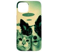 Chien et Chat Selfie Objet Volant Non Identifié UFOs Coque pour iPhone 15 Plus