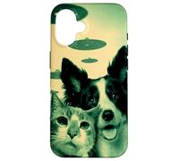 Chien et Chat Selfie Objet Volant Non Identifié UFOs Coque pour iPhone 16
