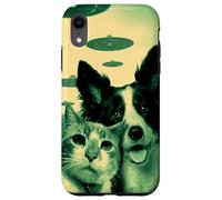 Chien et Chat Selfie Objet Volant Non Identifié UFOs Coque pour iPhone XR