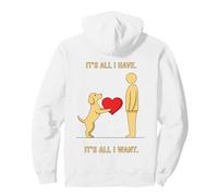 Chien fidèle offrant Un cœur au Design Minimaliste de l'amour des Animaux de Compagnie Sweat à Capuche