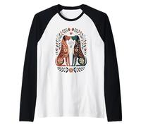 Chien Floral Nordique Art Folklorique romarin scandinave Manche Raglan