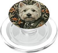 Chien Floral Westie Victorian Gentleman PopSockets PopGrip pour MagSafe