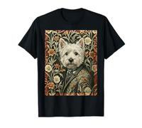 Chien Floral Westie Victorian Gentleman T-Shirt