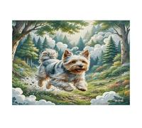 Chien Forêt Sentier 1000 Pièces Mini Puzzle pour Adultes Idée Cadeau | 52x38cm Carton Amateurs De Puzzles Détente Puzzle Intellectuel Cadeau Anniversaire Décoration Maison