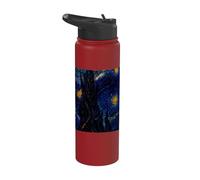 Chien Fox Terrier Van Gogh Nuit étoilée Stainless Steel Insulated Water Bottle
