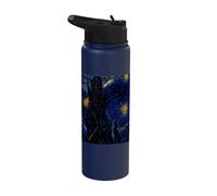 Chien Fox Terrier Van Gogh Nuit étoilée Stainless Steel Insulated Water Bottle