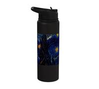Chien Fox Terrier Van Gogh Nuit étoilée Stainless Steel Insulated Water Bottle