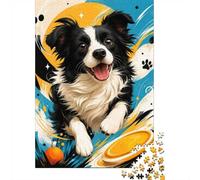 Chien Frisbee Balle 1000 Pièces Mini Puzzle pour Adultes Idée Cadeau | 70x50cm Carton Amateurs De Puzzles Relaxation Mentale Puzzle Artisanal Cadeau Anniversaire Décoration Salon