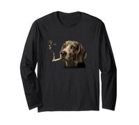 Chien fumant Cigarette drôle Tough Guy Ironic Meme Manche Longue