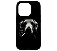 Chien Fumeur Gros Plan drôle Style rétro Coque pour iPhone 15 Pro