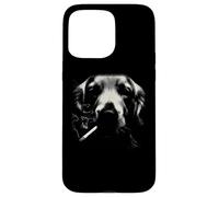 Chien Fumeur Gros Plan drôle Style rétro Coque pour iPhone 15 Pro Max