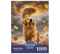 Chien Golden Retriever 1000 Pièces Puzzles pour Adultes,Tornade sur Prairie Un Jeu De Dexérité Très Difficile Puzzle ÉduChatif avec des Défis 70x50cm/1000pcs