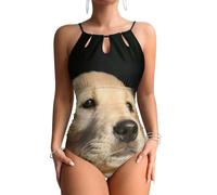 Chien Golden Retriever Maillots De Bain Une Pièce Femme Contrôle Ventre Swimsuit Monokini Beachwear