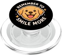 Chien Golden Retriever « Remember to Smile More » PopSockets PopGrip pour MagSafe