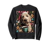 Chien Goldendoodle de Noël avec Bonnet de Père Noël Biscuits au Cacao Sweatshirt