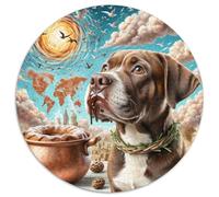 Chien Griffon de Bruxelles 1000 Pièces Casse-tête Chien Rond Puzzle pour Adultes Et Enfants De l'art De La Décoration Moderne Jeu Cadeau Unique Familial pour Adultes Et Enfants 1000pcs (67.5x67.5cm)