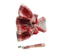 Chien Harn Dr avec Plaid À Bowknot Et Le Élégant Respirant pour Les Mariages Fêtes Usure Quotidienne Rouge Taille M M