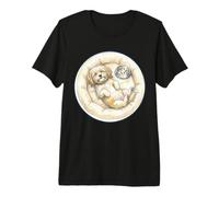 Chien Havanais Mignon avec lit pour Chien + Nourriture Pendant Le Sommeil T-Shirt Haut de Gamme