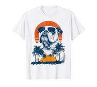 Chien hawaïen Bouledogue Anglais T-Shirt Graphique avec Valeur, Homme, Blanc, XL