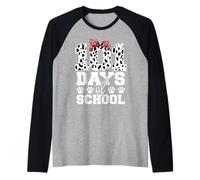 Chien Heureux 101 Jours d'école 100 Jours Plus Intelligent pour Les Enfants Manche Raglan