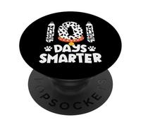 Chien Heureux 101 Jours d'école 100 Jours Plus Intelligent pour Les Enfants PopSockets PopGrip Adhésif