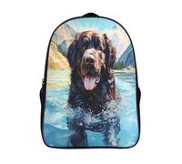 chien heureux sac à dos d'école grande capacité sac d'école voyage 2 compartiment natation sacs à dos imprimé en 3d-16,12 ans et plus garçons filles pour l'école les voyages les affaires