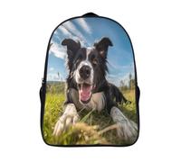 chien heureux sacs à dos 3d imprimé adolescent et adulte à la mode durable animal de compagnie mignon sac à dos d'école 2 compartiment hommes cartables scolaires-16,pour l'école les voyages affaires
