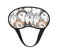 Chien Husky de Sibérie de dessin animé,Masques de sommeil occultants, cache-yeux couvrants, masques de sommeil anti-lumière