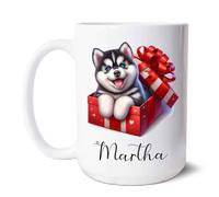 Chien Husky De Sibérie Mug Céramique Tasse À Thé Unique Tasse À Café Cadeaux Fantaisie Pour Bureau Pâques Collègue 330 Ml