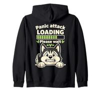 Chien Husky Drôle Attaque Panique Loading Design Sweat à Capuche