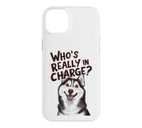 Chien Husky drôle Qui est Vraiment en Charge propriétaire d'animal Coque pour iPhone 14 Plus