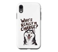 Chien Husky drôle Qui est Vraiment en Charge propriétaire d'animal Coque pour iPhone XR