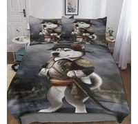 Chien Husky Housse De Couette, Parure De Lit pour Enfant Adultes 3 Pièces avec Taie-Douce Microfibre Housse Couette Double (200x200cm)