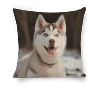 Chien Husky Piquant Housses Coussin Décor Taie d'oreiller avec Fermeture Eclair Housse De Coussin pour Maison Ferme D'Intérieur 45X45Cm