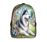 chien husky sacs à dos d'école 2 compartiment à la mode et durable scolaire sacs d'école elèves de lécole jardin des animaux 3d imprimé sac à dos d'école-16,filles garçons pour les voyages affaires
