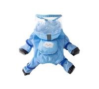 Chien Imperméable Imperméables Réglable Cordon Extérieur Chiot Imperméable Poncho avec Jambes Longue Bande Réfléchissante-Blue|| XS
