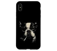 Chien intellectuel avec Lunettes et Pipe rétro Pop Art Coque pour iPhone XS Max