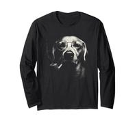 Chien intellectuel avec Lunettes et Pipe Stipple Art Manche Longue