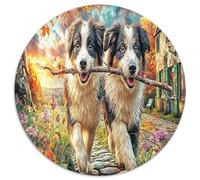 Chien Intelligent Puzzles Décoration Intérieure 1000 Pièces Collie frontière Jigsaw Puzzle Jeu De Décompression Divertissement Créatif Aux Adultes Et Enfants 1000pcs (67.5x67.5cm)