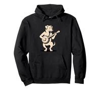 Chien Jouant au Banjo Bluegrass Country Music Sweat à Capuche