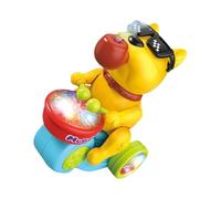 Chien jouant de la batterie, Jouet pour avec chien jouant de la batterie,Premiers jouets éducatifs pour tambours | Jouet musical pour chien éclairé, train musical pulvérisé, joué