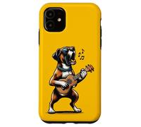 Chien Jouant de la Guitare Chantant Boxer Chien drôle Coque pour iPhone 11