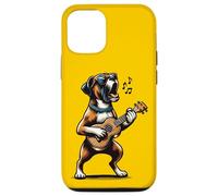 Chien Jouant de la Guitare Chantant Boxer Chien drôle Coque pour iPhone 12/12 Pro
