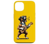 Chien Jouant de la Guitare Chantant Boxer Chien drôle Coque pour iPhone 13